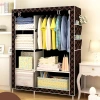 Non-woven fabric dust-proof storage wardrobe, hanging wardrobe, clothes hanger, steel frame, dormitory combination, folding simple cloth cabinet assembly 0819 details Picture